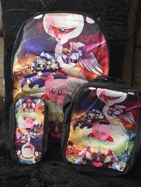 Nintendo Kirby Multicolor Kids Backpack, Lunch Bag & Pencil Case Set